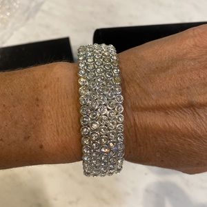 Suzanne Somers collection 5 row rhinestone silver bracelet. NWT never worn